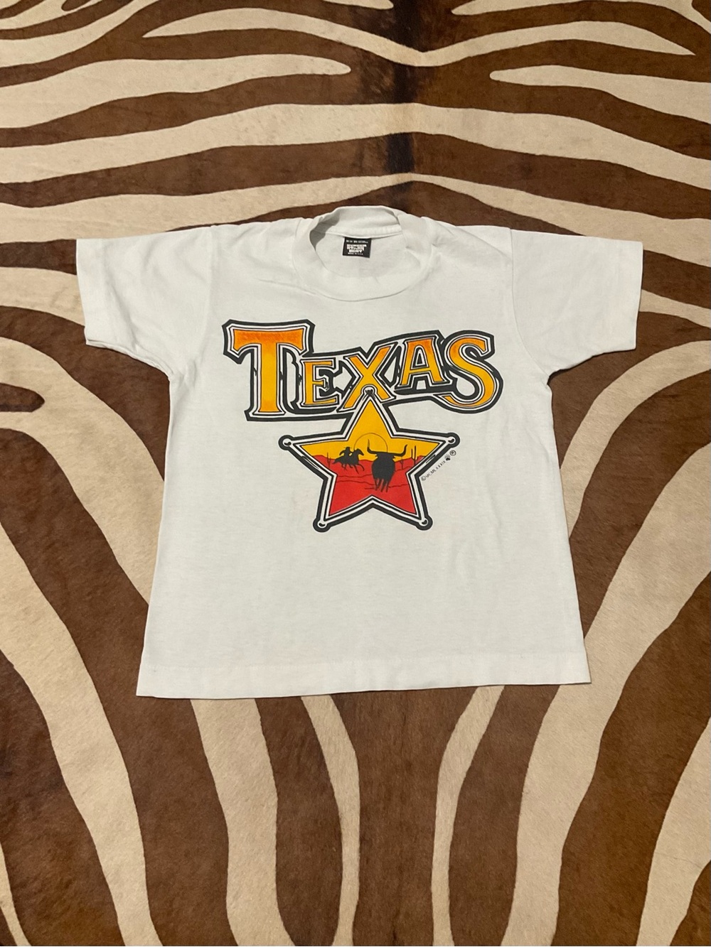 Vintage Single Stitch Kids Texas Souvenir Tee Shirt Size 10 12 Unisex 80s